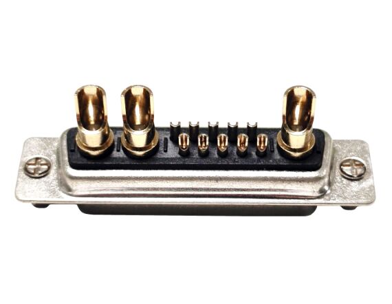 大電流 13W3 母頭 焊線(xiàn)式 前鉚螺母 黑膠連接器